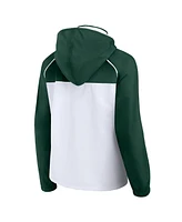 Fanatics Women's White Michigan State Spartans Full-Zip Anorak Hoodie Jacket