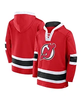 Fanatics Men's Red New Jersey Devils Inside Line Fleece Pullover Hoodie