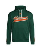 Adidas Men's Green Miami Hurricanes 2024 Sideline Travel Pullover Hoodie