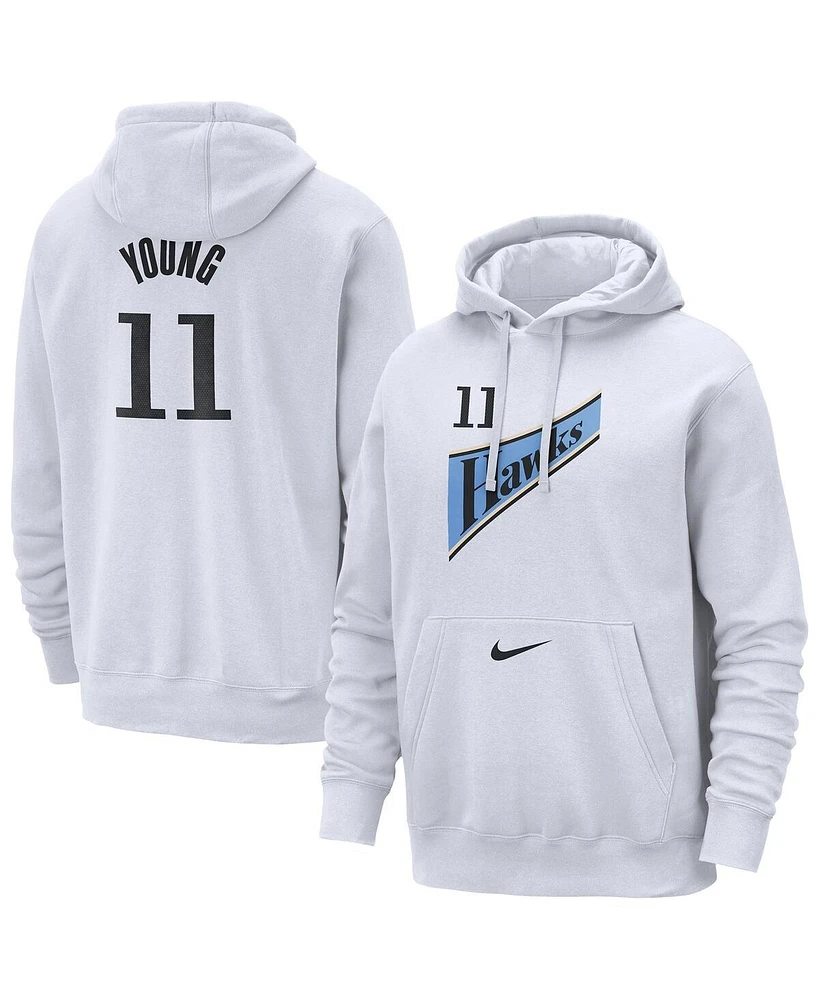 Nike Men's Trae Young White Atlanta Hawks 2024/25 Name Number Pullover Hoodie