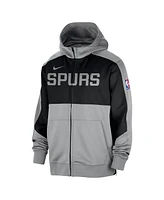 Nike Men's Silver San Antonio Spurs Authentic On-Court Showtime Performance Full-Zip Hoodie