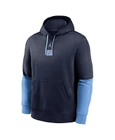 Jordan Men's Navy/Light Blue North Carolina Tar Heels 2024 Sideline Club Pullover Hoodie