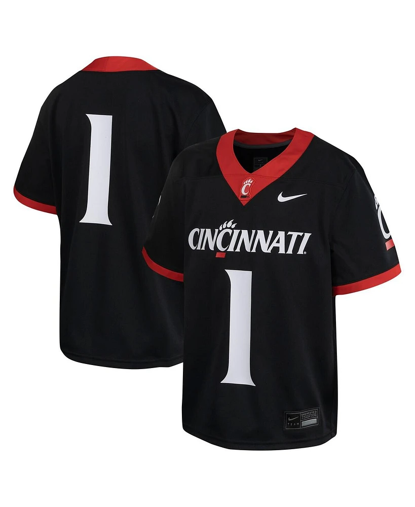 Nike Big Boys and Girls 1 Black Cincinnati Bearcats Untouchable Football Jersey