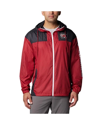 Columbia Men's Garnet South Carolina Gamecocks Flash Challenger Ii Omni-Shade Full-Zip Hoodie Windbreaker Jacket