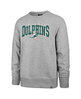 '47 Brand Men's Gray Miami Dolphins Varsity Block Headline Pullover Sweatshirt