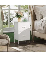 Wlive Nightstand with 2 Drawers Bedside Furniture Night Stand Small Dresser for Bedroom College Dorm End Table Fabric Bins Dormitory