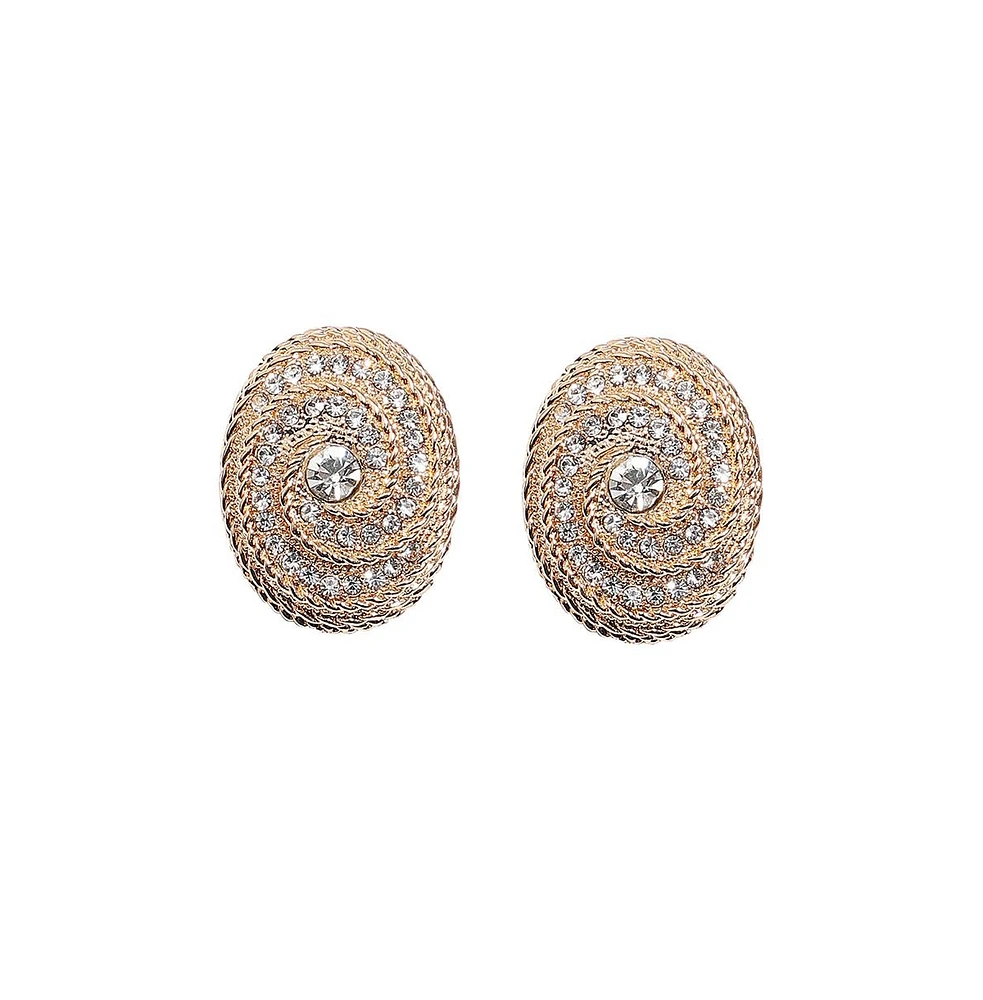 Sohi Crystal Swirl Stud Earrings