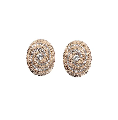 Sohi Crystal Swirl Stud Earrings