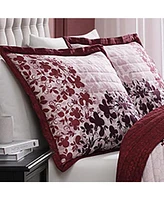 Bebejan Rosewood Harmony 100% Cotton Sateen 3 Piece Reversible Queen Size Quilted Coverlet Set