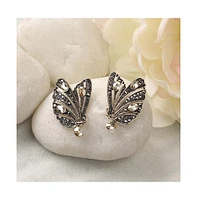 Stone Intricate Butterfly Stud Earrings