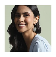 Sohi Crystal Rays Drop Earrings