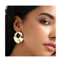 Sohi Minimal Swirl Circular Drop Earrings