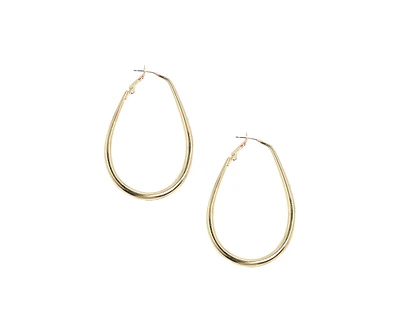 Minimal Oval Hoop Earrrings