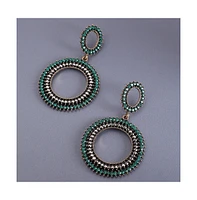 Circular Crystal Drop Earrings