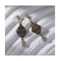 Sohi Crystal Rhombus Drop Earrings