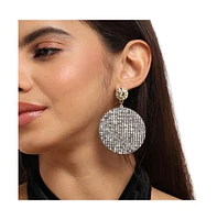 Embellished Circular Drop Earrings