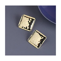 Sohi Dented Minimal Square Stud Earrings