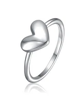 Gigigirl Minimalist Heart Shaped Band Ring In White Gold Plated 14k Gold Plated Or 18k Rose Gold Plated