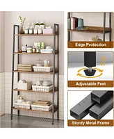 gaomon 70" Tall Book Shelf, 5 Tier Bookcase, Narrow Book Case Book Storage Organizer