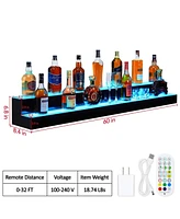 gaomon 60-Inch Acrylic Led Wine Display Rack - Remote Control, App-Controlled, Modern Design, Two-Step Shelf, and Home Bar Accessory