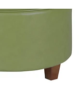 Slickblue Rustic Wooden Ottoman for Stylish Seating and Storage in Living Room or Bedroom