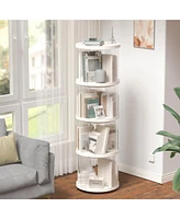 Slickblue Rotating Bookshelf and Small Corner Bookcase with Compact Footprint for Efficient Storage