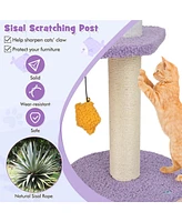 Gymax Cat Tree Cats Multi-level Cat Tower w/ Sisal Covered Scratching Posts Hammock