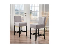 The Pop Home 26 Inch Grey Counter Stools (Set of 2) for Kitchen & Home Bar-The Pop Home