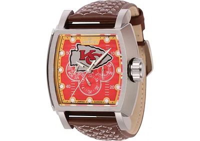 Invicta Men's 45089 Nfl Kansas City Chiefs Quartz Multifunction Silver, Red, Yellow Dial Watch