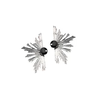 Sohi Metallic Flora Drop Earrings