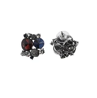 Sohi Crystal Textured Stud Earrings