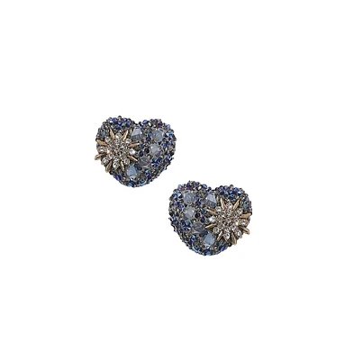 Sohi Flora Heart Stud Earrings