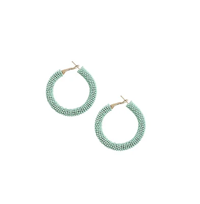 Sohi Beaded Cluster Hoop Earrings