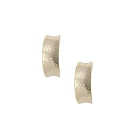 Minimal Dented Hoop Earrings