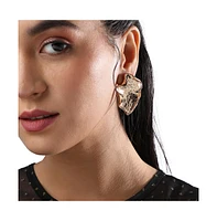 Sohi Metallic Wave Stud Earrings