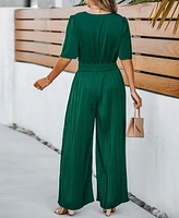 Cupshe Women's V-Neck Emerald Enchantment Jumpsuit