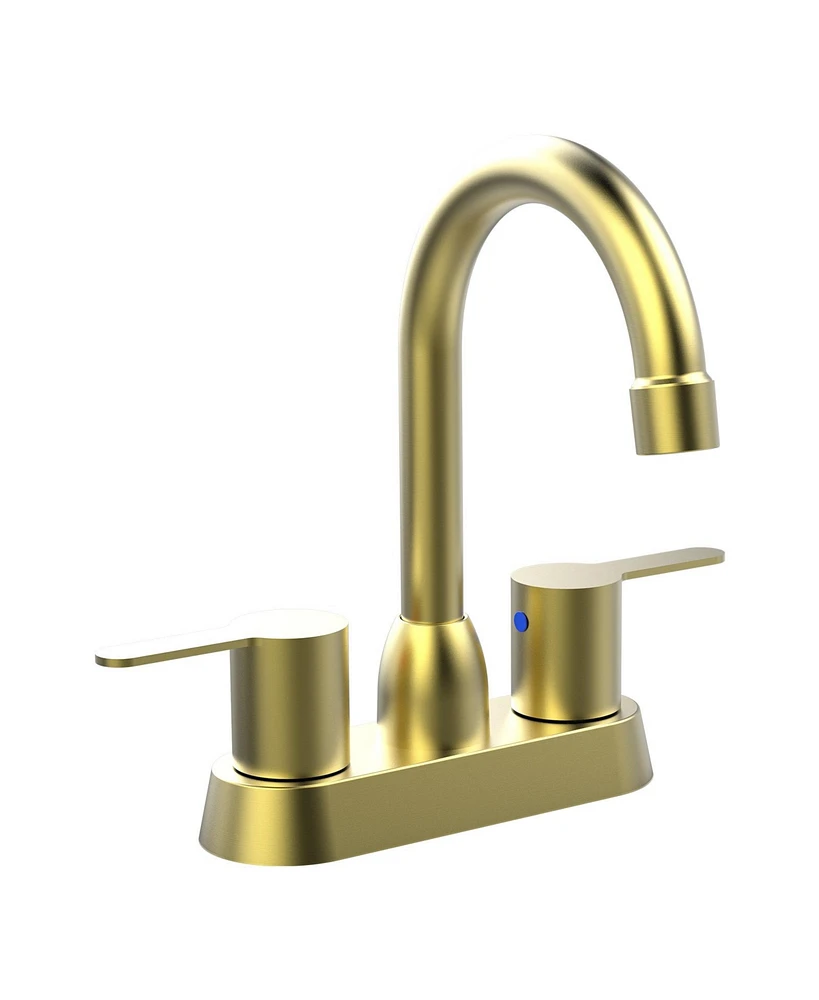 Elegant 2-Handles Brushed Gold Faucet for Stylish Bathroom or Kitchen