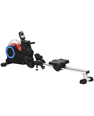 Soozier Foldable Water Rowing Machine with Wheels for Home Gym,