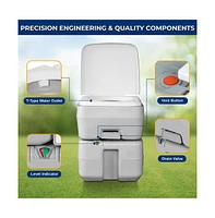 SereneLife Portable Outdoor Toilet With 5.3 Gal Tank & Easy Clean Flush