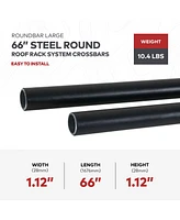 Yakima RoundBar Large 66” Steel Round Roof Rack System Crossbars, Set of 2