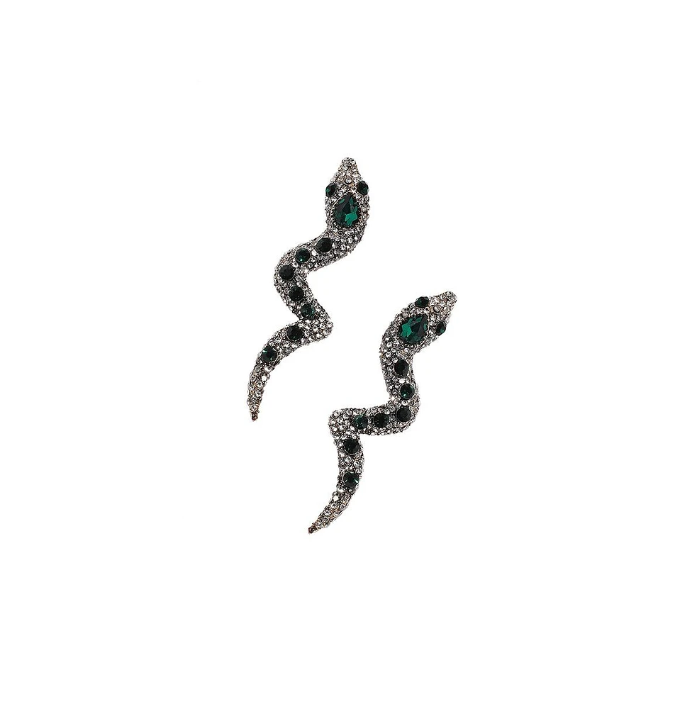 Sohi Crystal Snake Drop Earrings