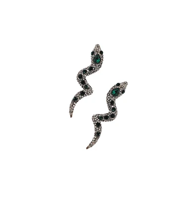 Sohi Crystal Snake Drop Earrings