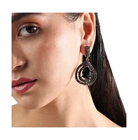 Sohi Embellished Lined Teardrop Earrings