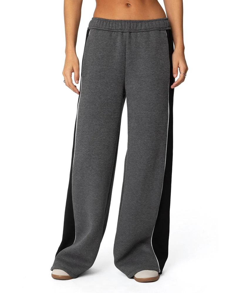 Edikted Womens Contrast Panel Sweatpants