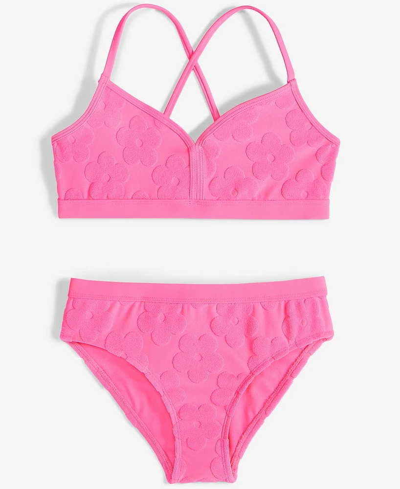 Breaking Waves Big Girls Banded Bralette & Scoop Bottom Swimsuit