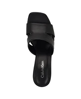 Calvin Klein Women's Valery Logo Block Heel Slide Sandals