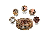 Slickblue 40,000 Btu Outdoor Circle Stone Gas Propane Fire Pit