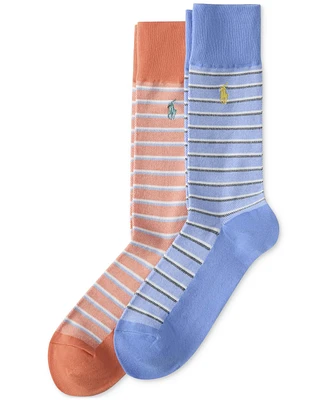 Polo Ralph Lauren Men's 2-Pk. Oxford Stripe Slack Socks