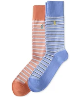 Polo Ralph Lauren Men's 2-Pk. Oxford Stripe Slack Socks