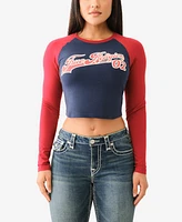 True Religion Women's Contrast Raglan T-Shirt